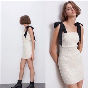 Zara oyster tube dress with tie straps